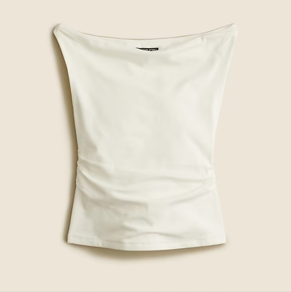 NWT J. CREW off the shoulder stretch tank off white Size XS - Picture 2 of 6
